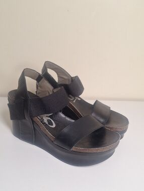 OTBT Bushnell Leather Wedge Sandal Size 7.5
